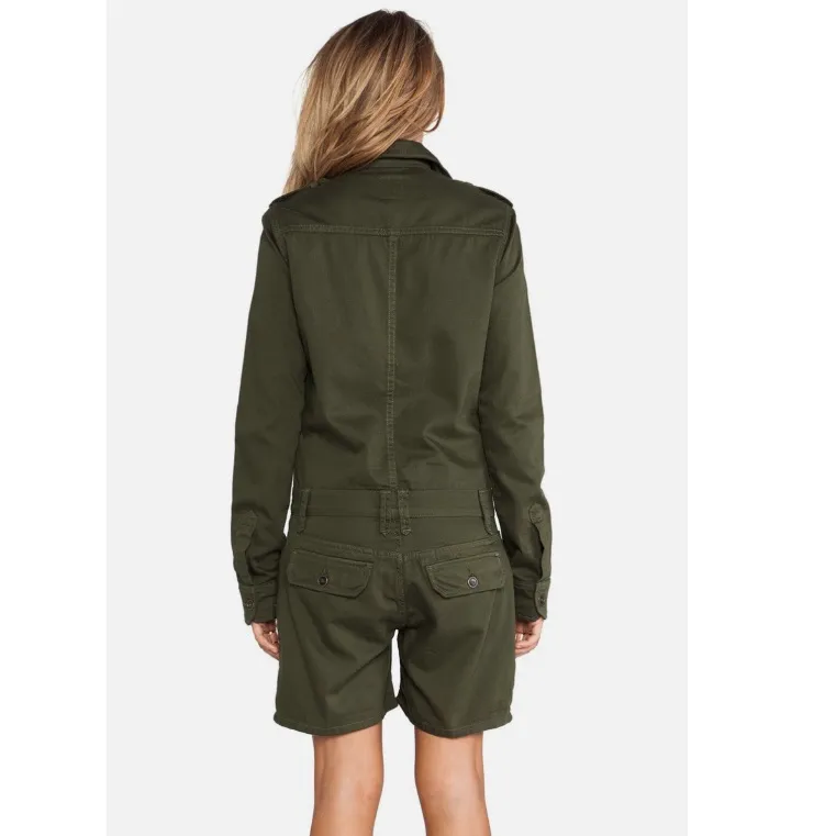 Joe’s Jeans Olive Green Military Shirtall Romper Long Sleeve New - Image 13