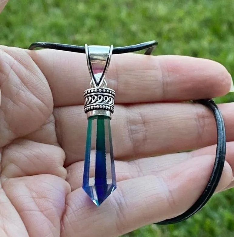 Bi-Color Faceted Tourmaline Point Necklace - Image 3