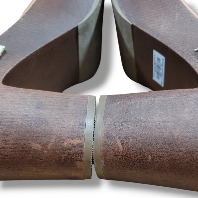 Torrid Shoes Size 9.5WW Jute Double Strap Woodgrain Platform Heel Sandal 4" Heel - Image 6