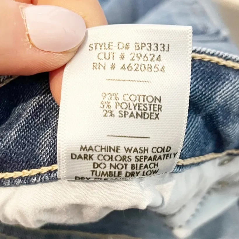 Just Black Denim Mid Rise Fall Flare Raw Hem Jeans Medium Wash Blue 27 - Image 5