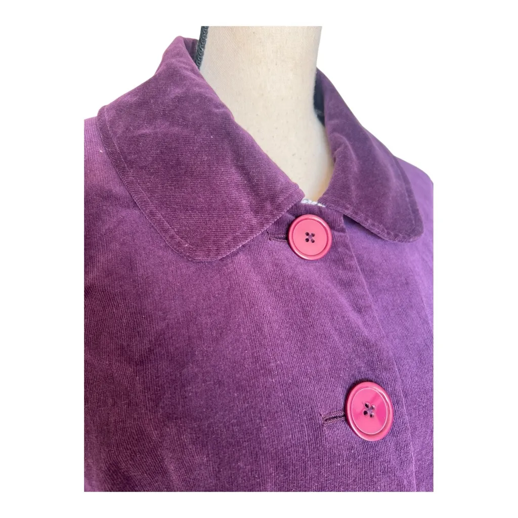 C Concept Chic Purple Corduroy Women's Blazer Size 8 - Image 4