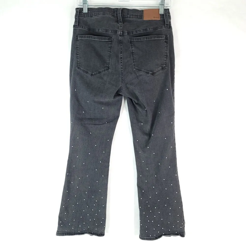 Madewell Jeans Womens 28 Black Scattered Metallic Dot Cali Demi Boot  K2484 - Image 3