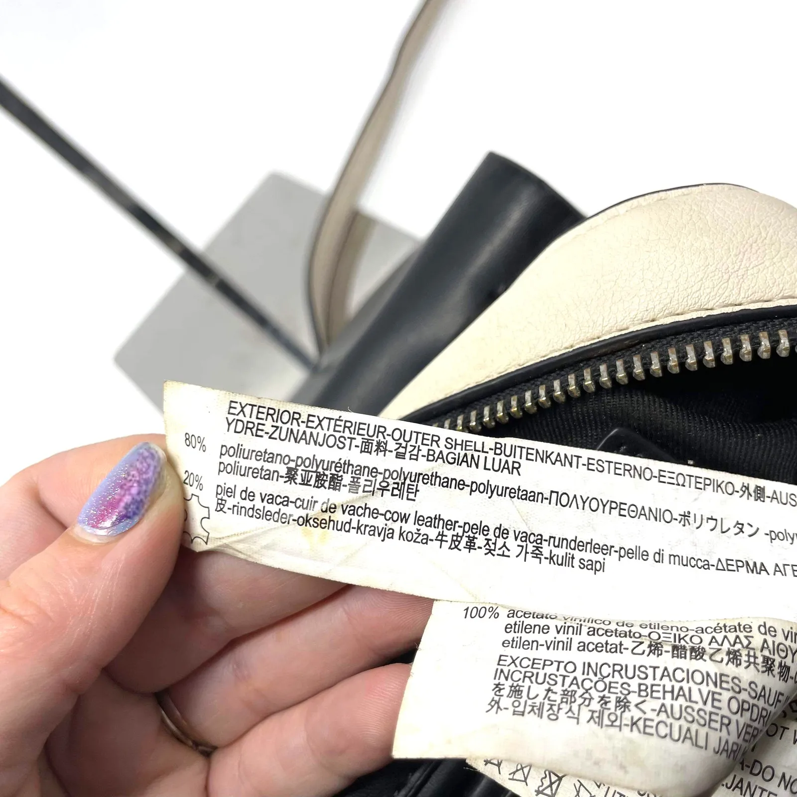 ZARA Red Black White Leather Colorblock Crossbody Handbag - Image 12