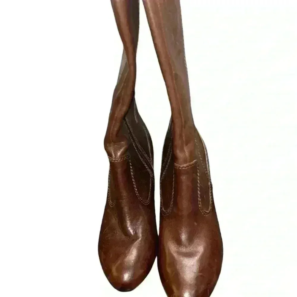 a.n.a. Brown Leather Knee High Boots Sz 6.5M Boots Zipper. Soft leather. - Image 12