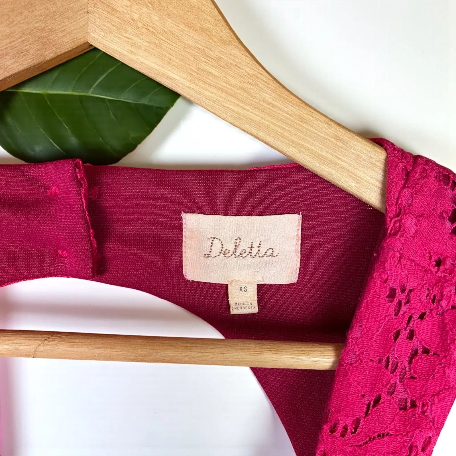 Anthropologie Deletta Silverfield Lace Eyelet Dress in Fuchsia Pink - Image 10