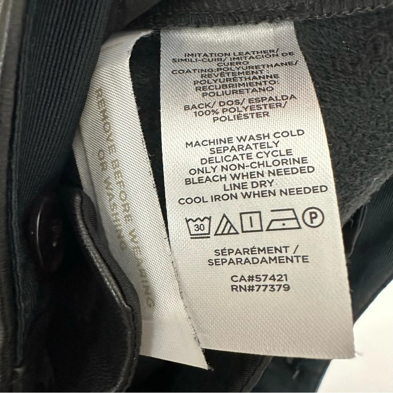 Ann Taylor Black Faux Leather Business Casual Cuffed Work Trouser Pants Size 14P - Image 10