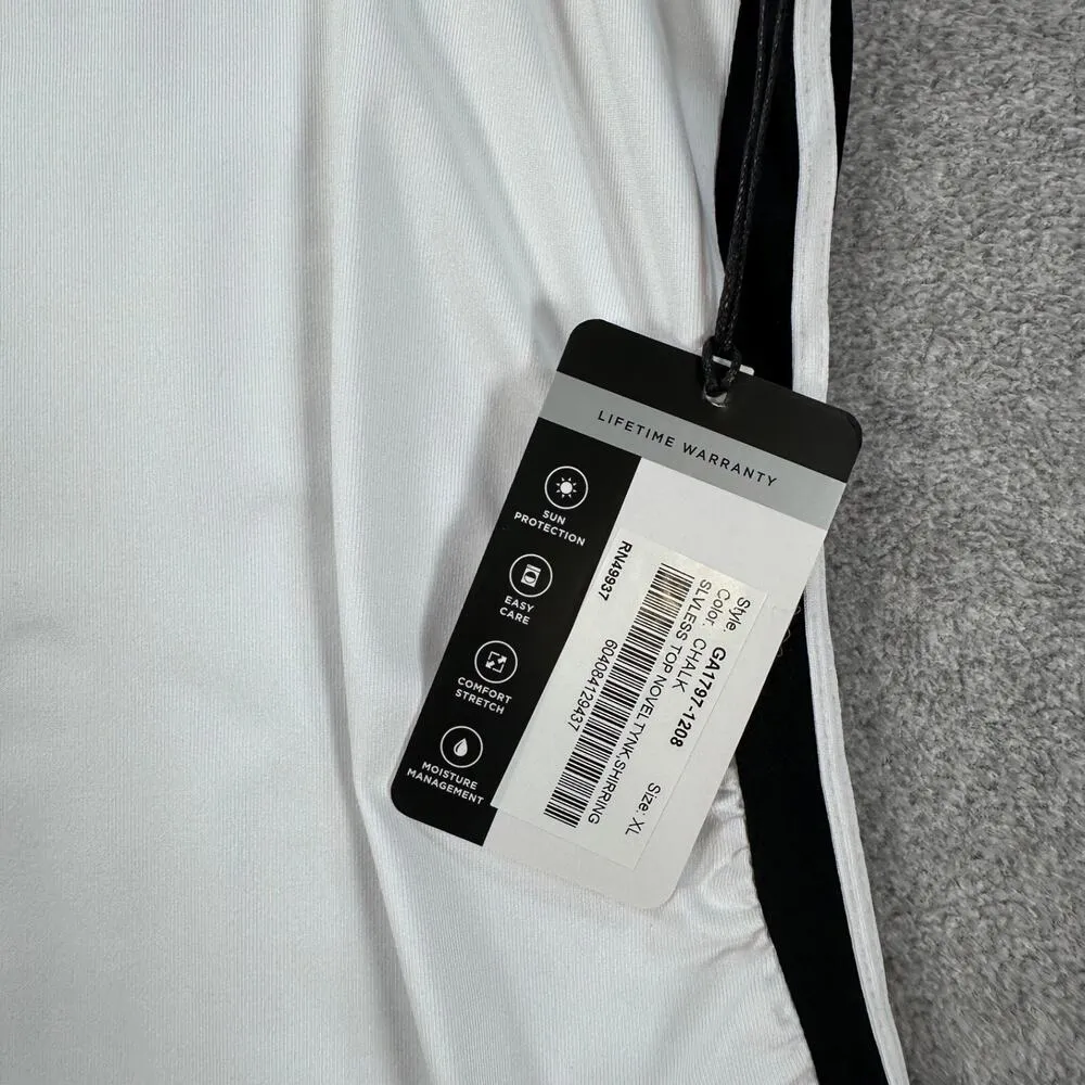 Tail Activewear Sleeveless Quarter Zip Tank Top Womens XL UPF 50 White/Black New White - Image 5