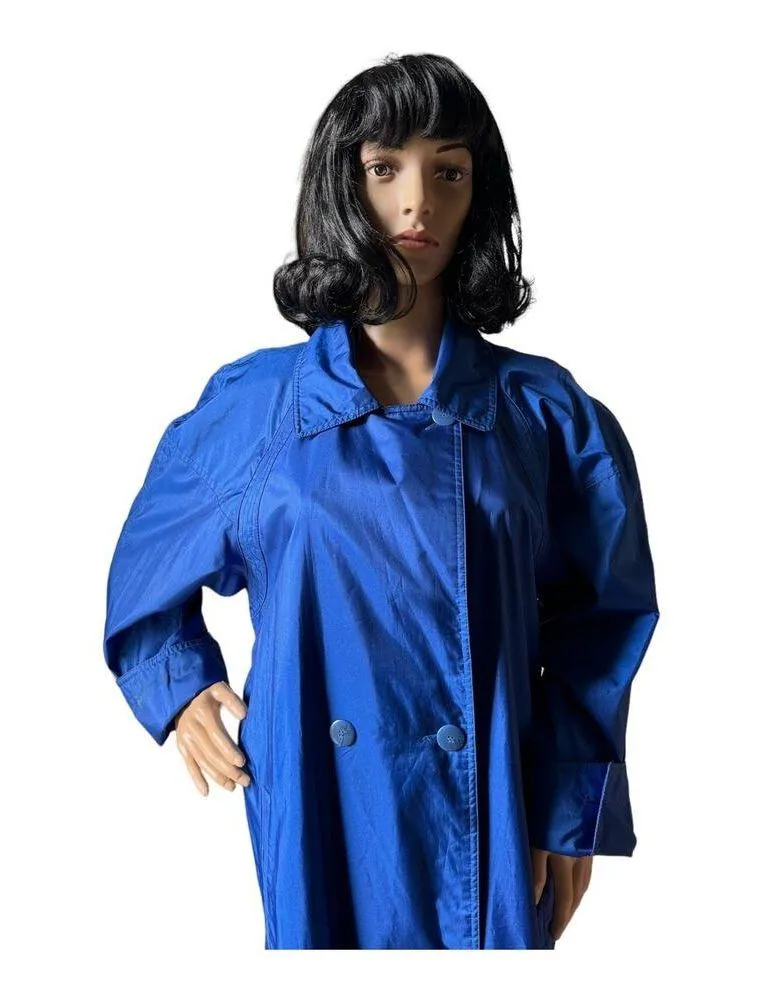 Vintage 80's Raingear Royal Blue raglan Sleeves Raincoat size 10 - Image 7
