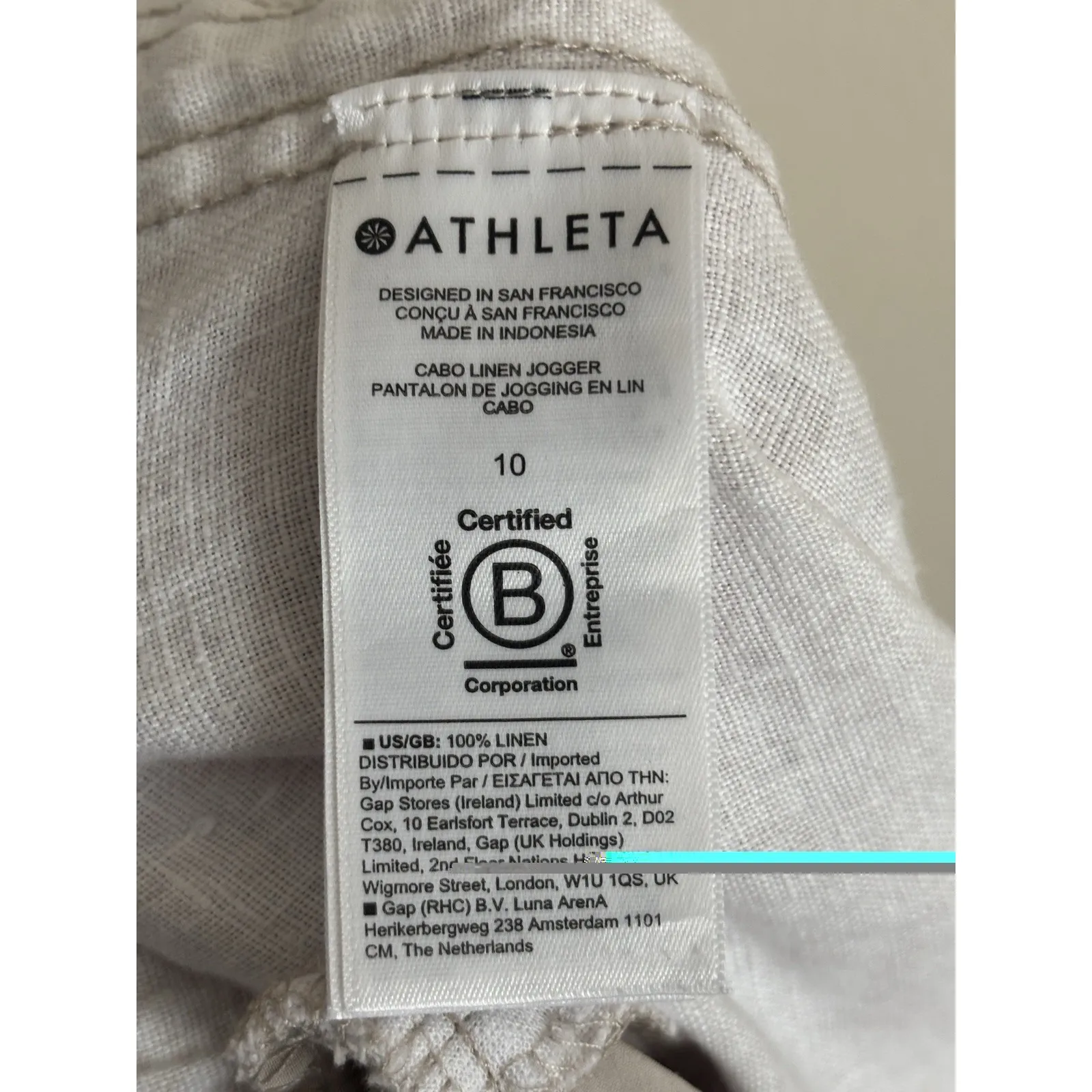 Athleta Cabo Linen Jogger Cheetah Print‎ Womens 10 Medium Pull On Drawstring - Image 3