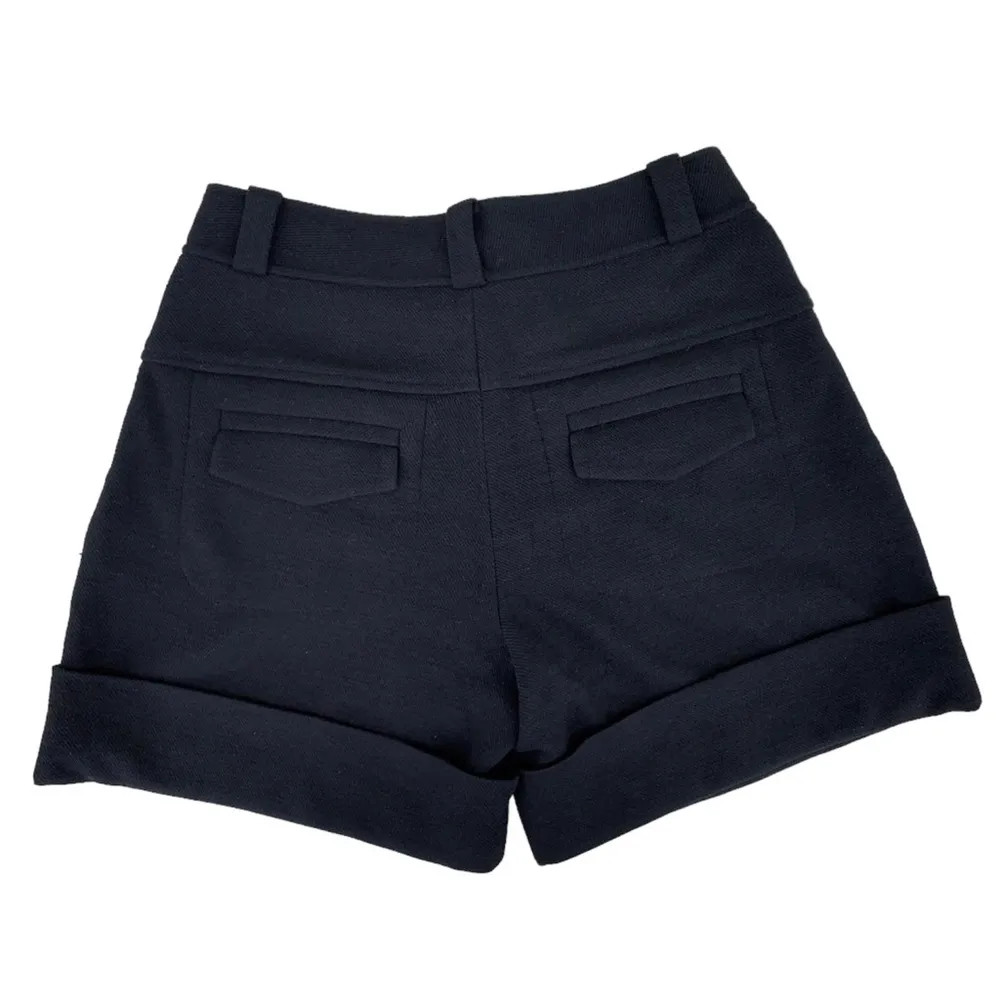 Diane Von Furstenberg DVF Katrian Wool Blend Rolled Cuff Pleated Shorts 4 - Image 2