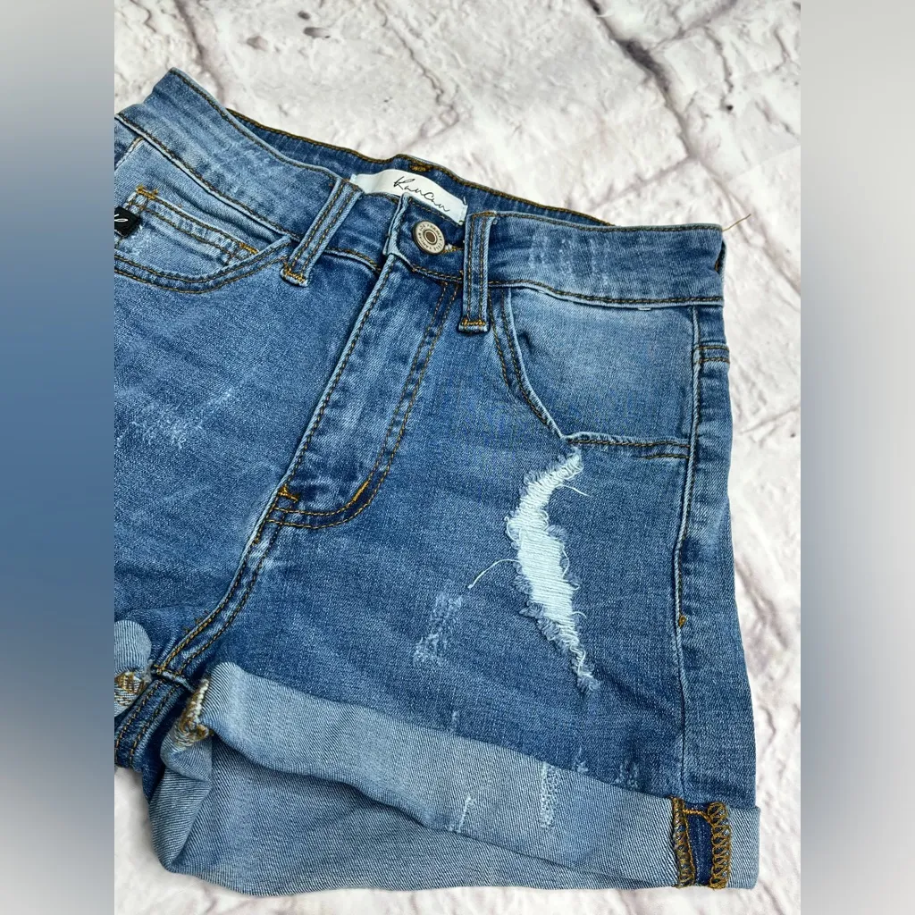 Kancan hi rise denim shorts size 23 Blue - Image 3