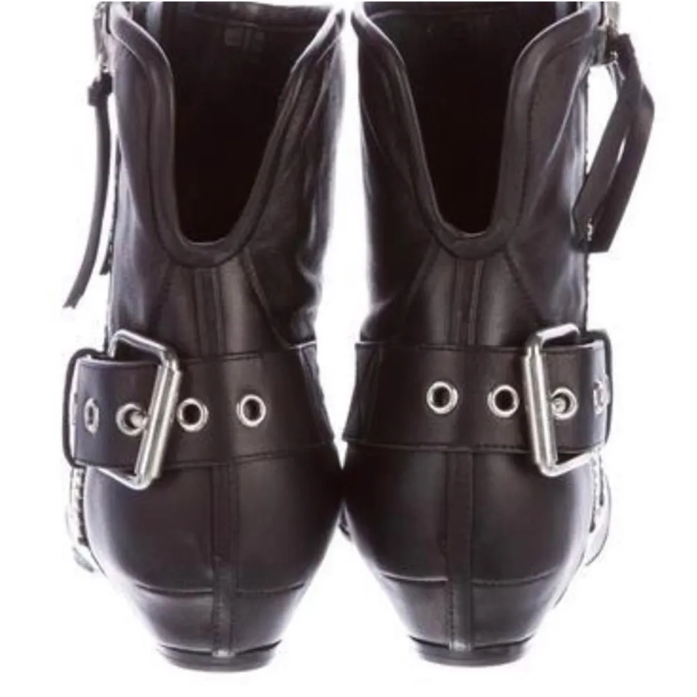 GIUSEPPE ZANOTTI Maude Leather Moto Boots w/ Zip - Image 3