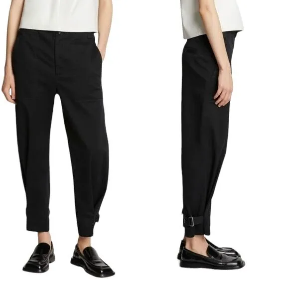 Proenza Schouler White Label Women Burgundy Cotton & Linen Tapered Pant - Image 2