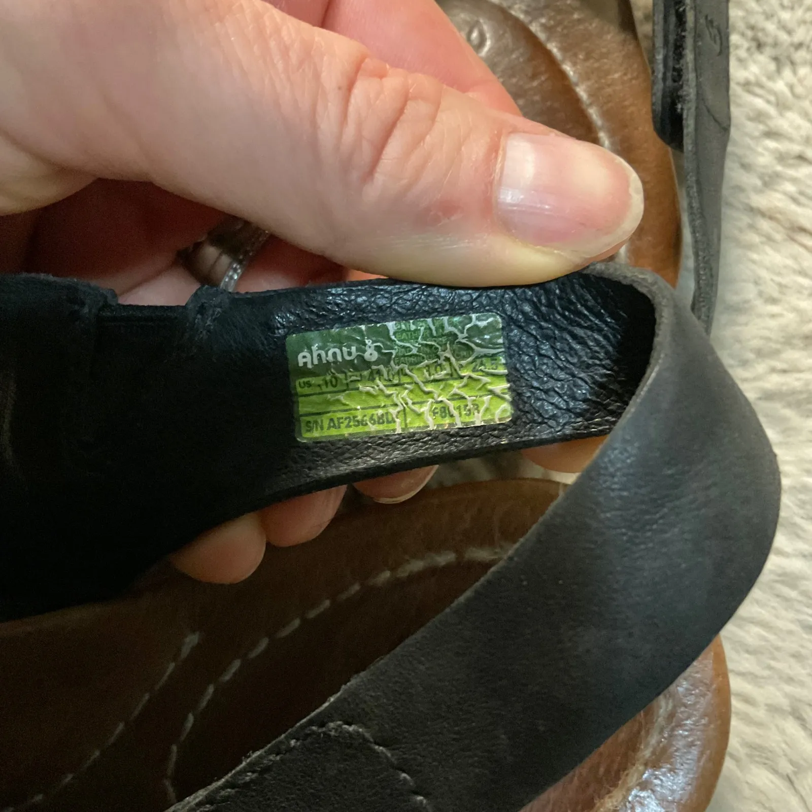 Ahnu‎ Sandal Womens Size 10 Leather Strappy Brown Black - Image 4