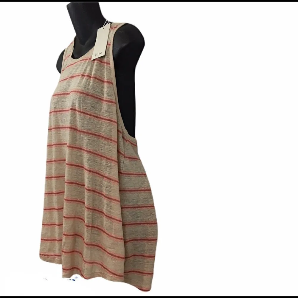 Joie Twist T-Back Linen Striped Top Size Large - Image 2