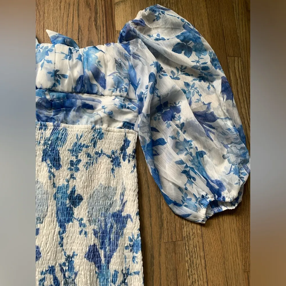 NWT Hello Molly calendar girl dress blue white blue print 6 - Image 5