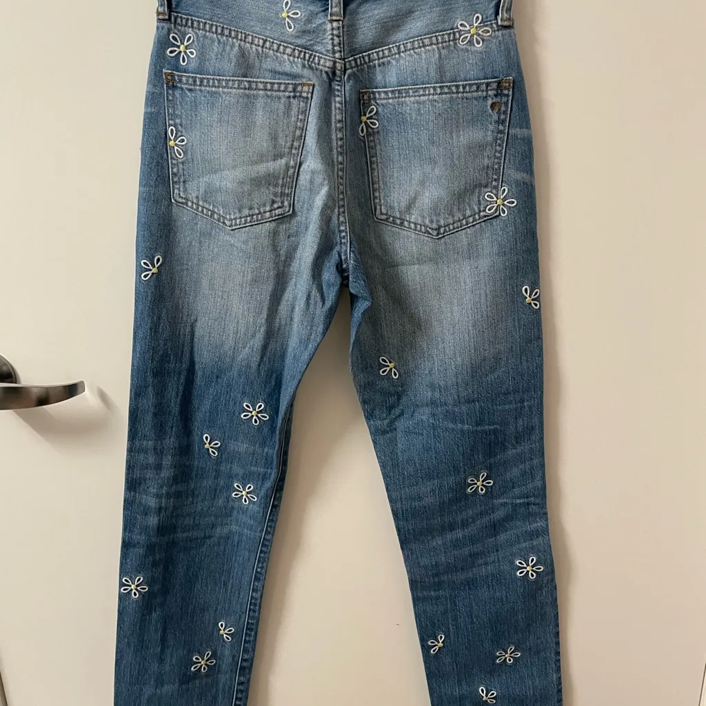 Madewell 10“ perfect summer daisy straight leg jeans, size 23 - Image 12