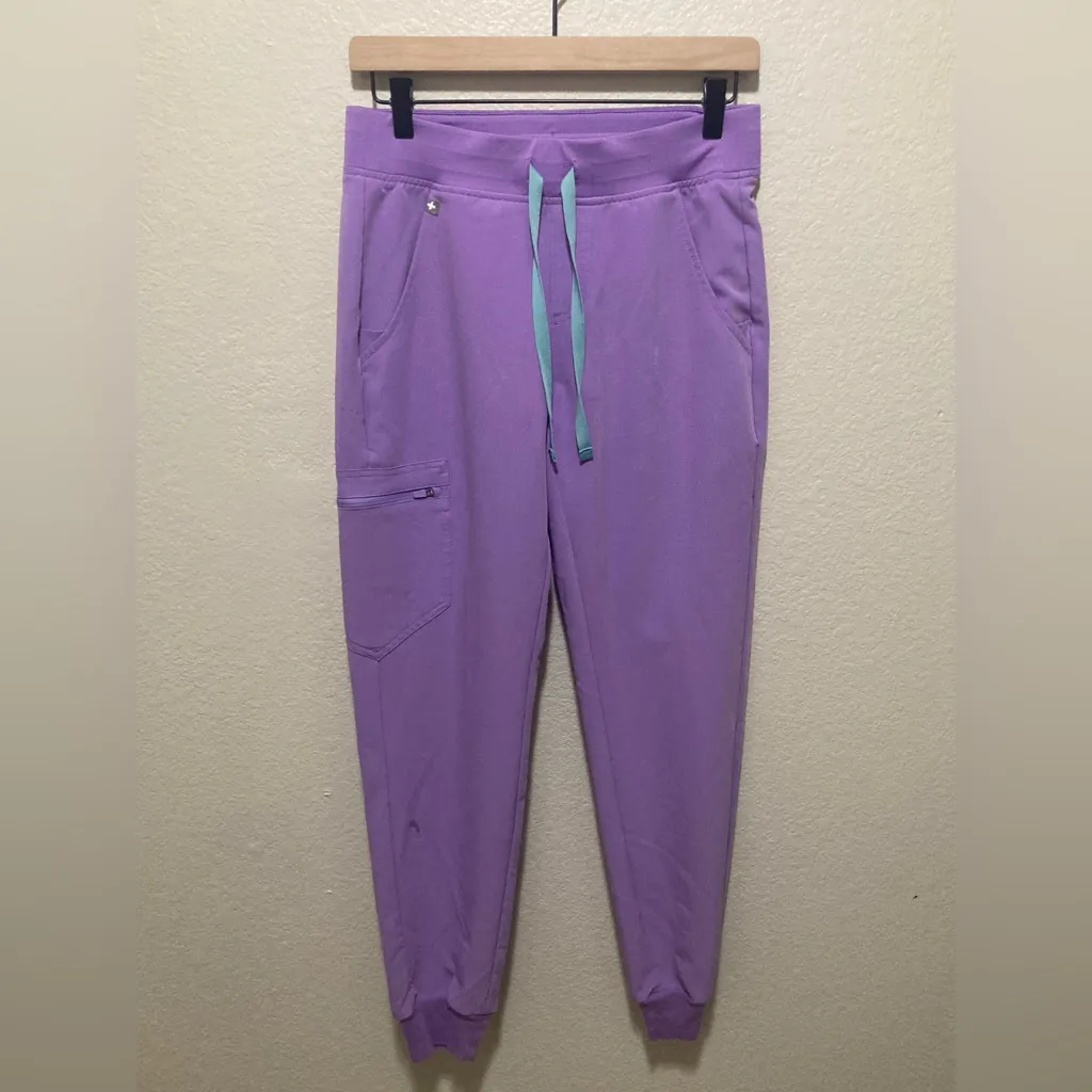 Figs Lilac Dawn Rafaela Scrub Top and Zamora Joggers Set Size XS Limited Edition - Image 11