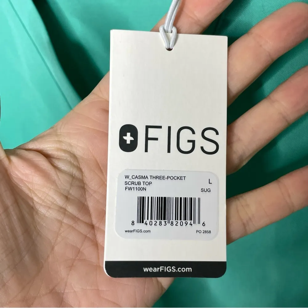 Figs Casma Scrub Top Surgical Green Sz L 25 - Image 5