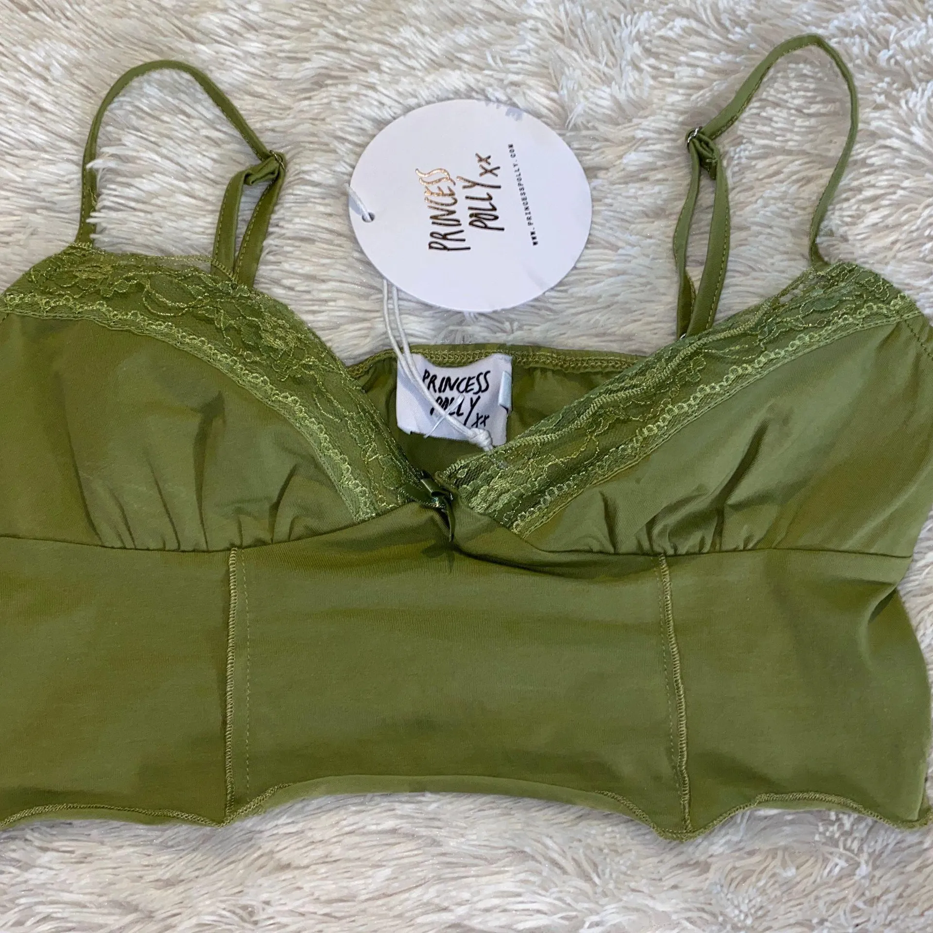 Princess Polly green crop top - Image 3