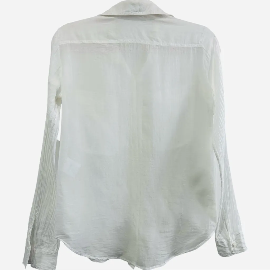 Stella McCartney Sheer White Silk Cotton Button Down Blouse EU 38 / US 6 - Image 2