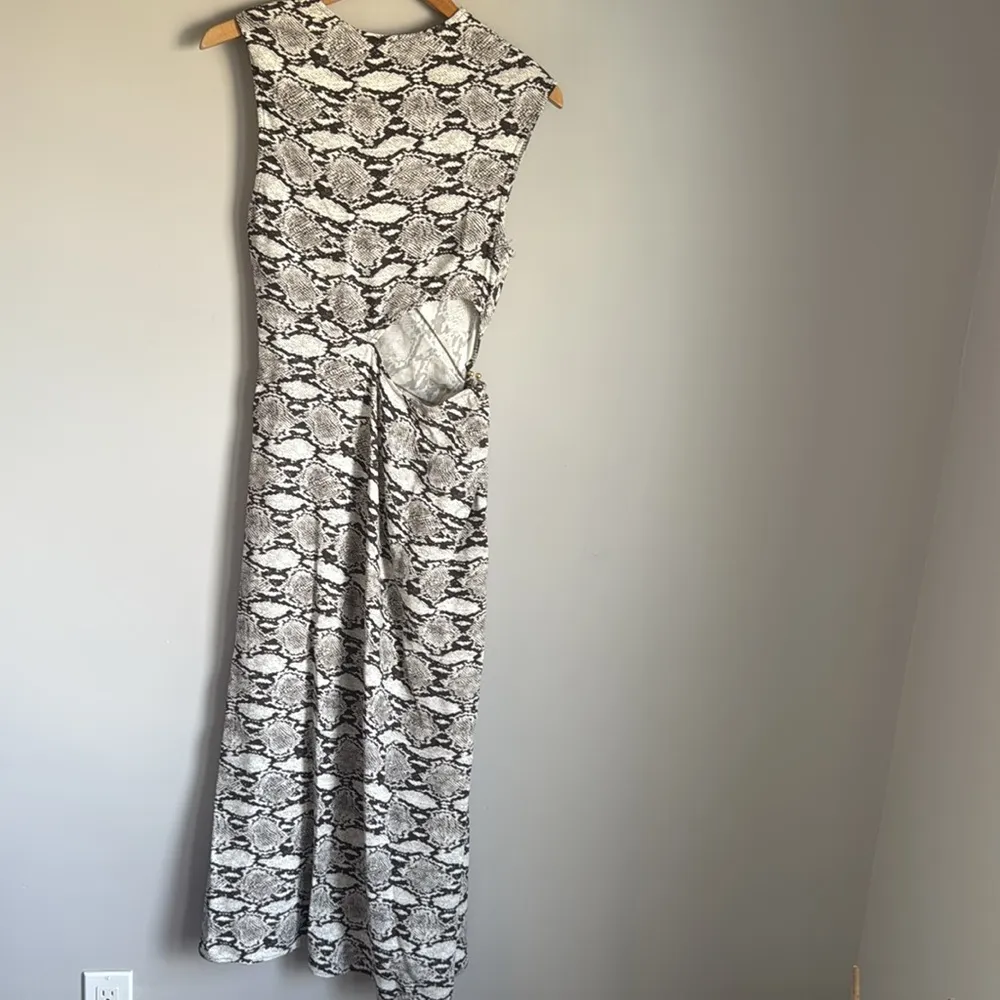 A.L.C. Beale Snakeskin Print Cutout Midi Dress 8 - Image 4