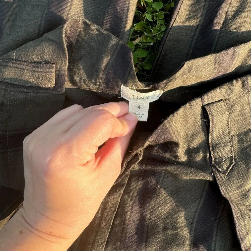 NWT Anthropologie Tiny 4 Pleated Fairfax Pants Striped Trousers Green Black 160$ - Image 7