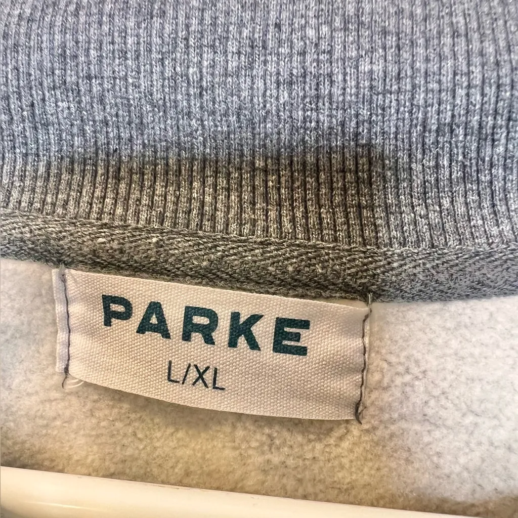 Parke Varsity Mockneck Fleece Sweatshirt In Classic Grey Size L/XL Gray Size L - Image 4
