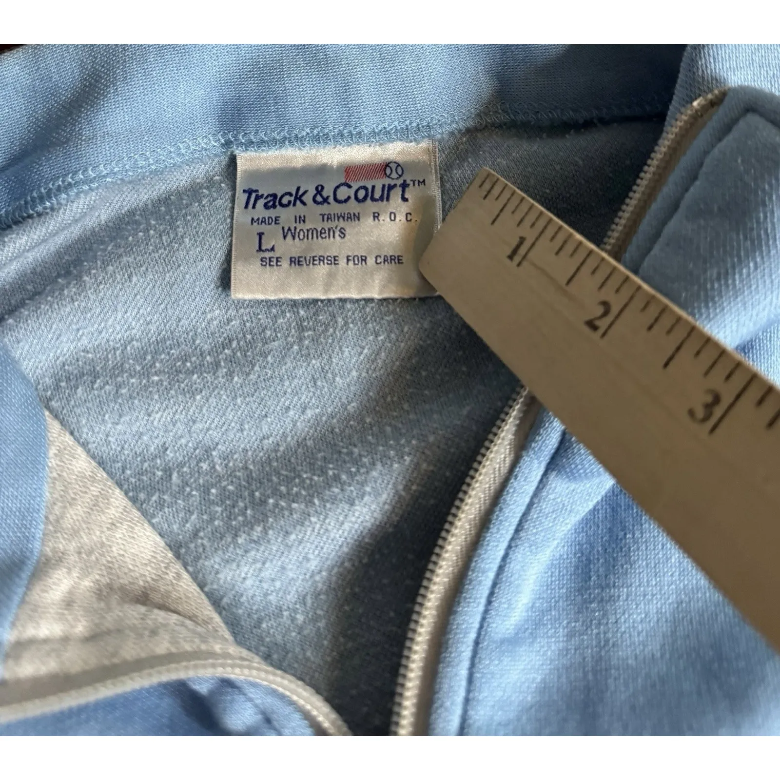 VTG Track And Court Full Zip Women’s Sweatshirt Large Workout Exercise Aerobics - Image 3