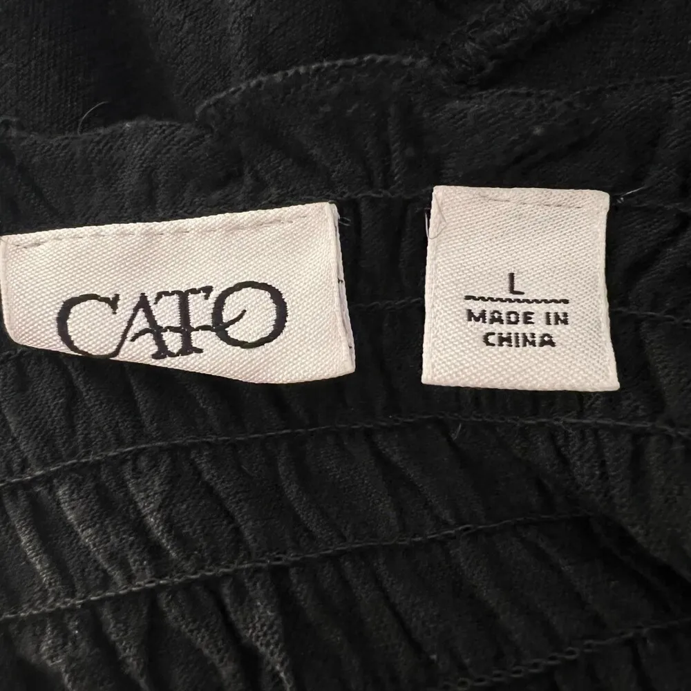 Cato Black Lace Floral Sleeveless Blouse Women's Size Large - Image 3