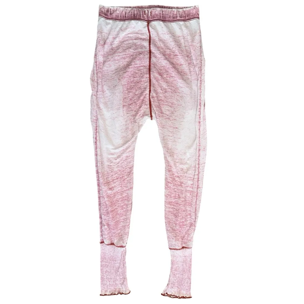 FREE PEOPLE Intimately Size M Red Burnout Cozy All Day Harem Drop Crotch Pants - Image 2