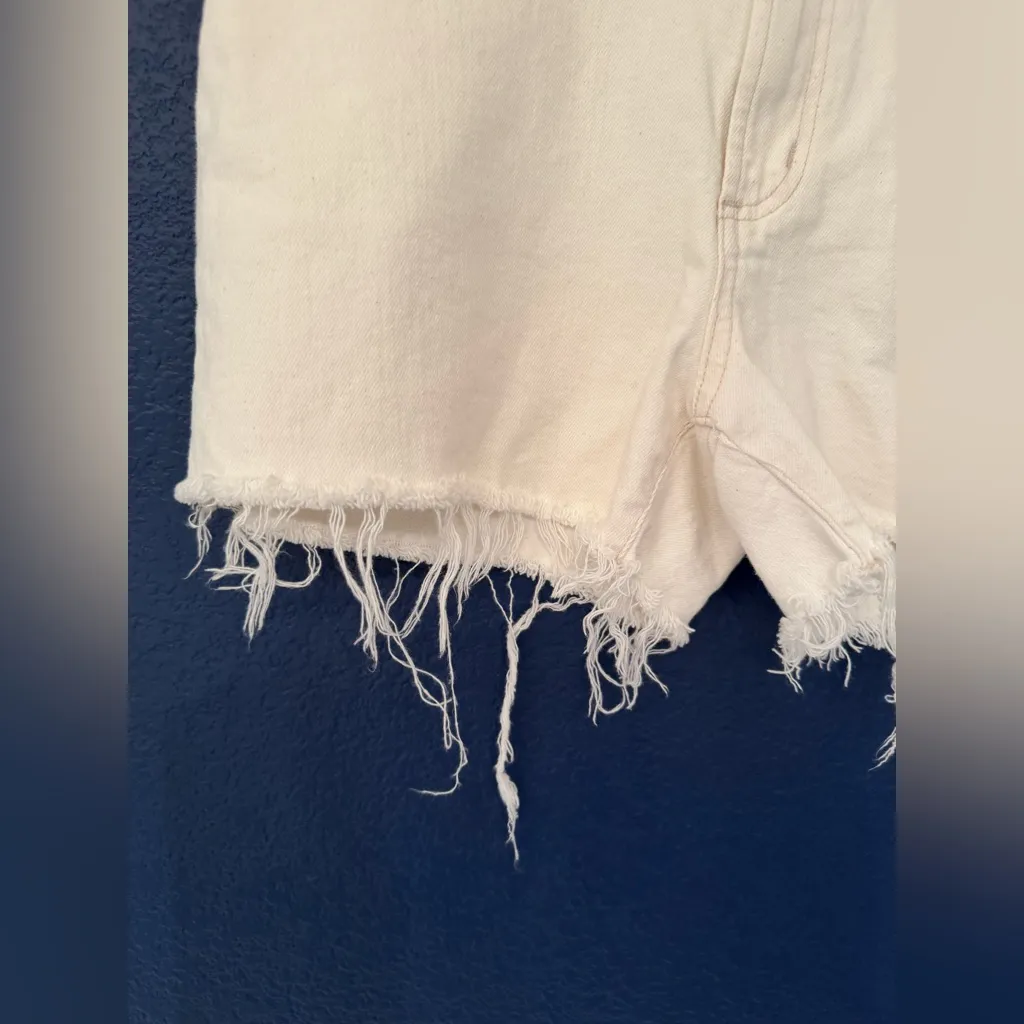 Outerknown Fillmore Boyfriend S.E.A. Women Off White Denim Shorts Size 28 - Image 6