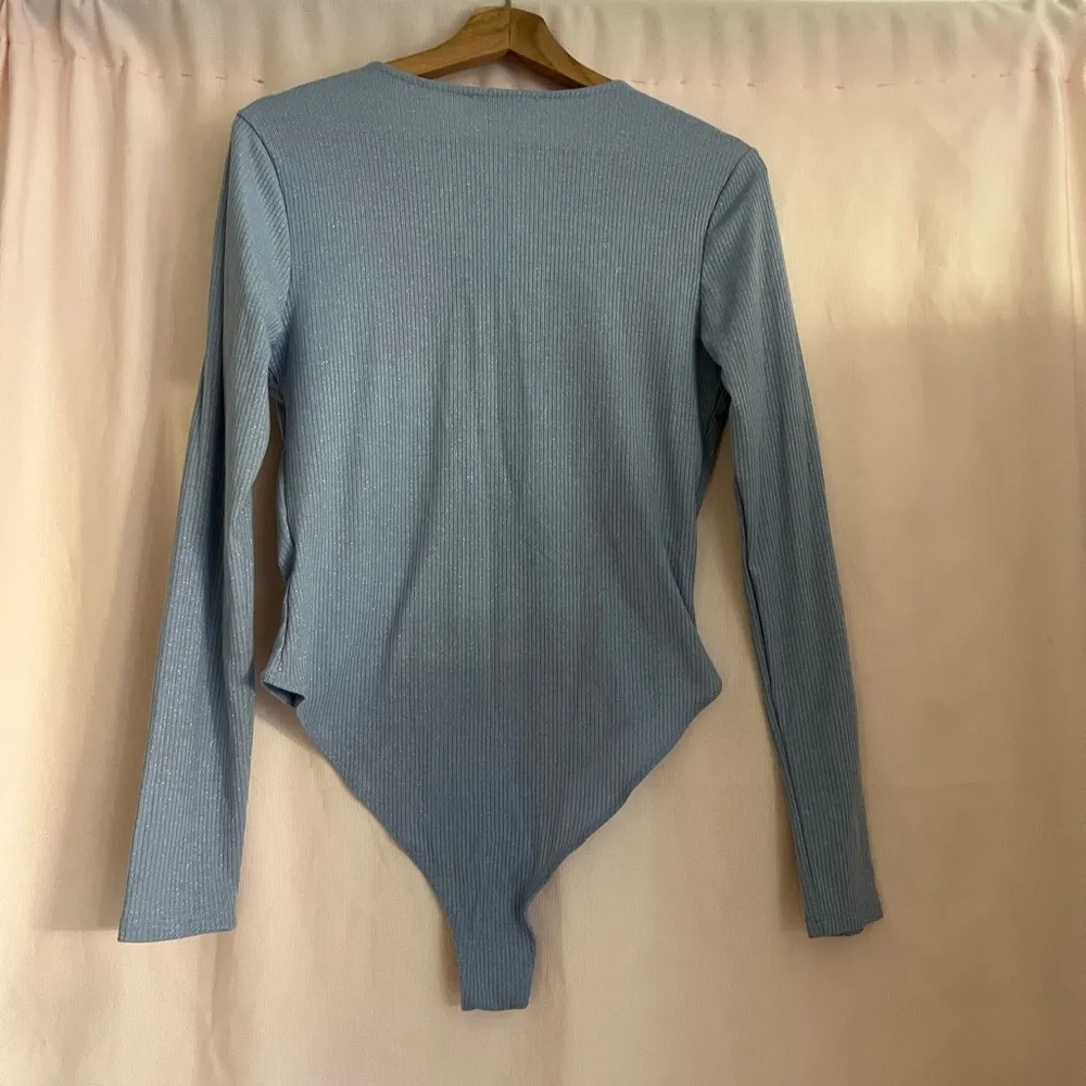 And Now This Light Blue Ribbed Top Size L - Image 5