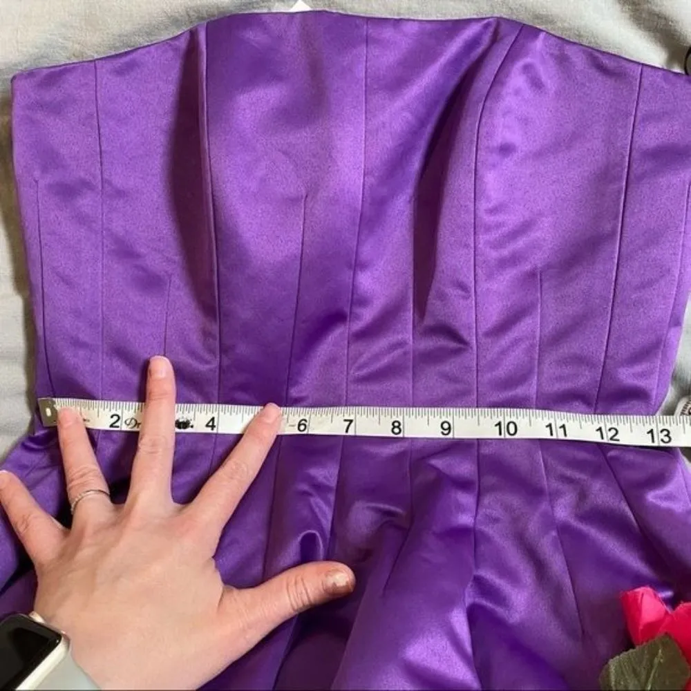 Evening Dutchess Purple Rose Dress - Image 12