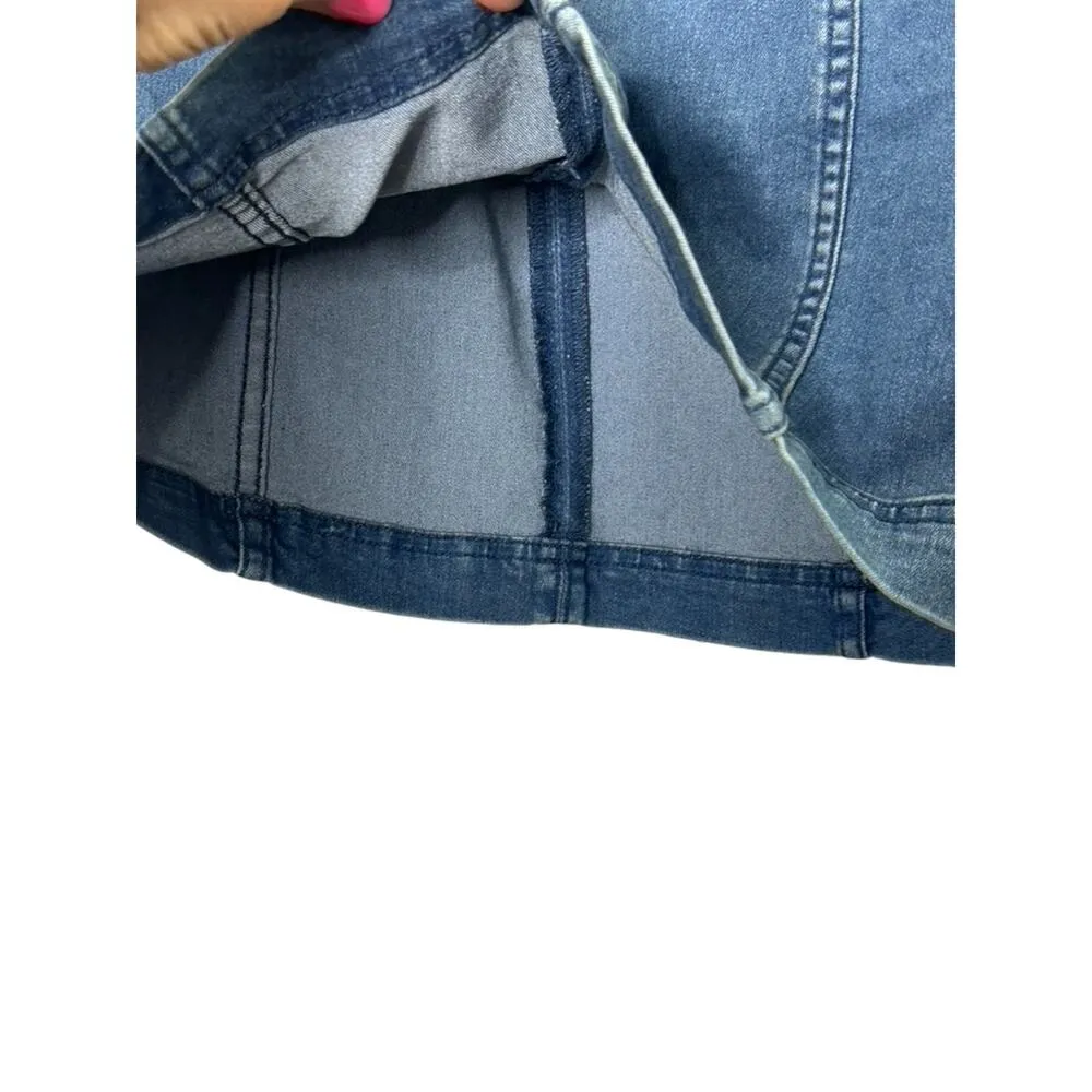 Free People Modern Femme Denim Stretch Jean Mini Skirt Size 0 - Image 4