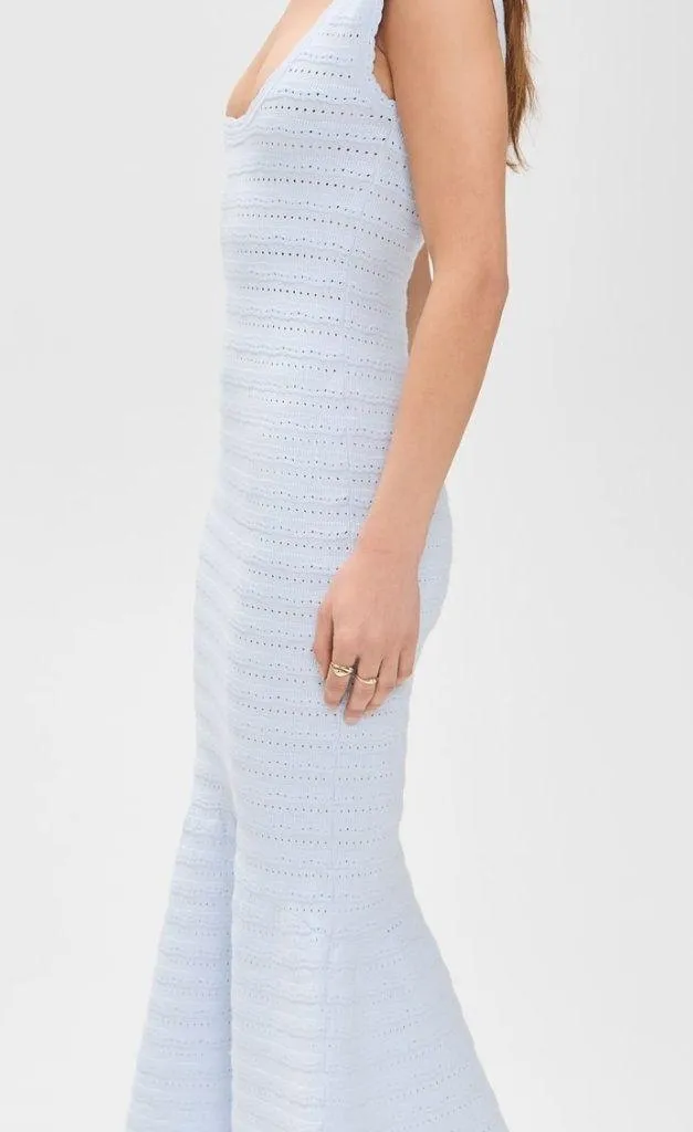 LoveShackFancy | Leigh Pointelle Knit Midi Dress Blue | NWT - Image 10