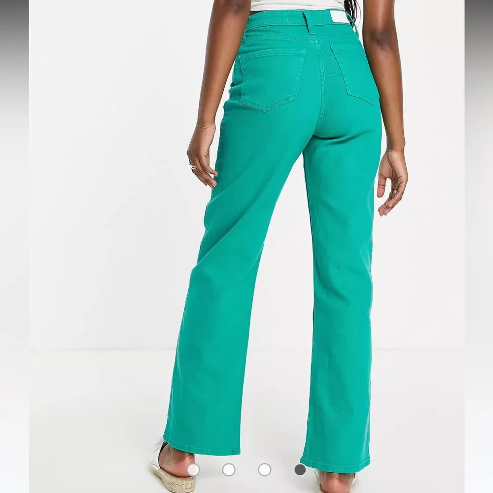 Hollister Ultra High-Rise Dad Jean Green Denim Women Size 7 Stretch Relaxed Fit - Image 11