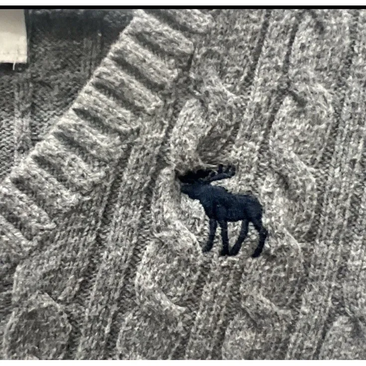 VTG Y2K Womens Abercrombie Fitch Cable Knit V-Neck Sweater Medium Bella‎ Swan - Image 4