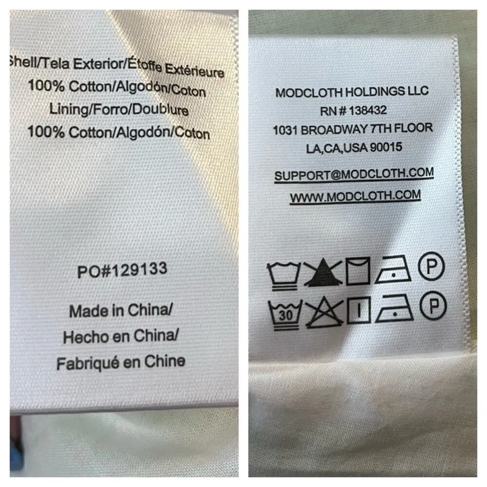 ModCloth NEW Women’s Eyelet Ruffle Swing Dress White Lime Green Size Medium - Image 11