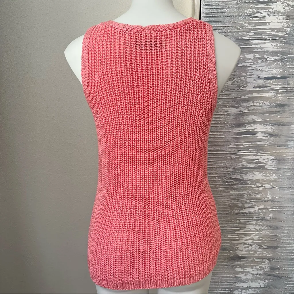 LOFT Women's Pink Knit Tank Top Size S - Image 15