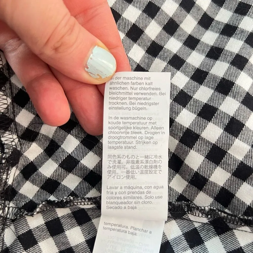 J crew NWT black white gingham long sleeve lightweight flannel dress size xs - Image 14