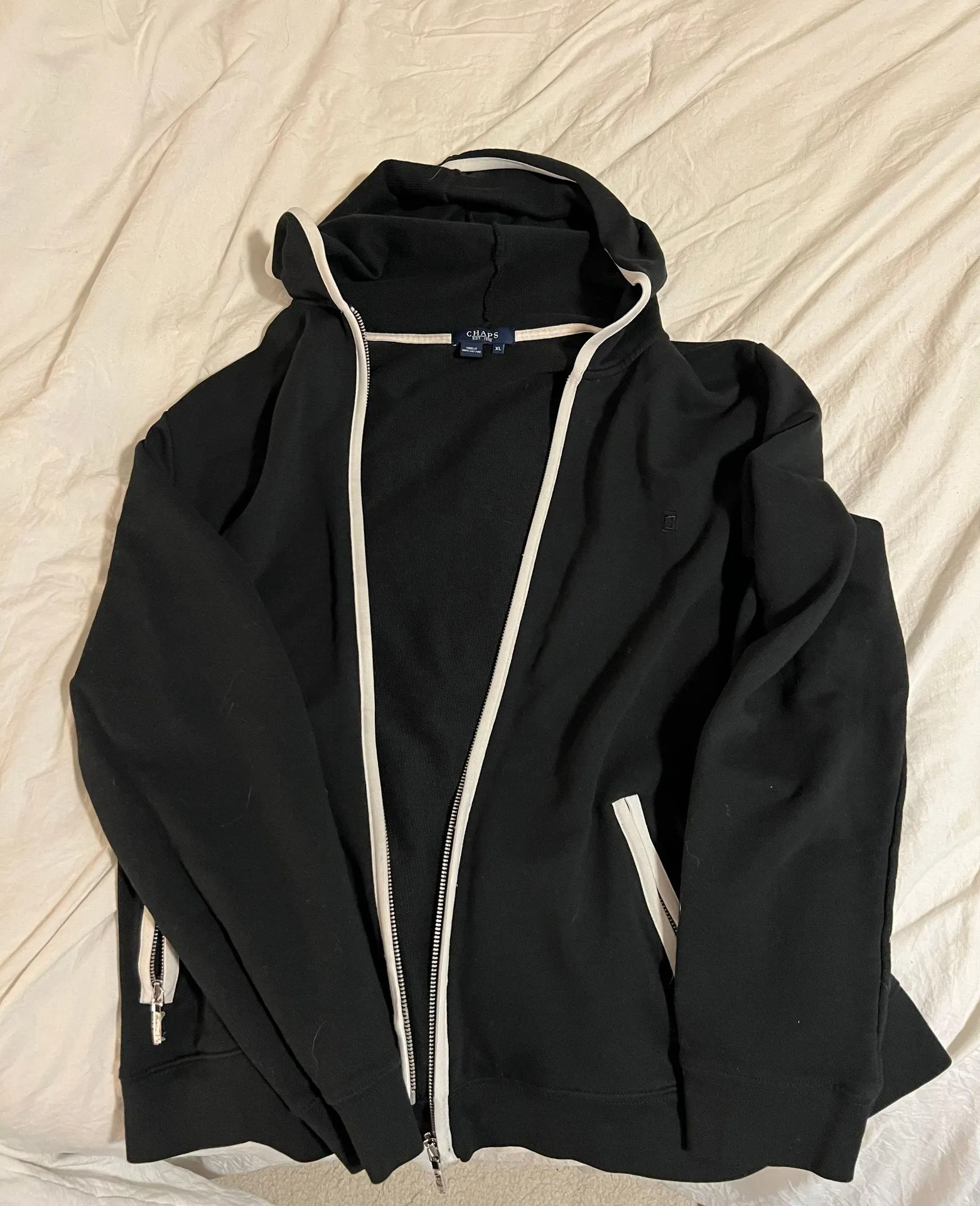 CHAPS Black Zip up Hoodie - Image 4