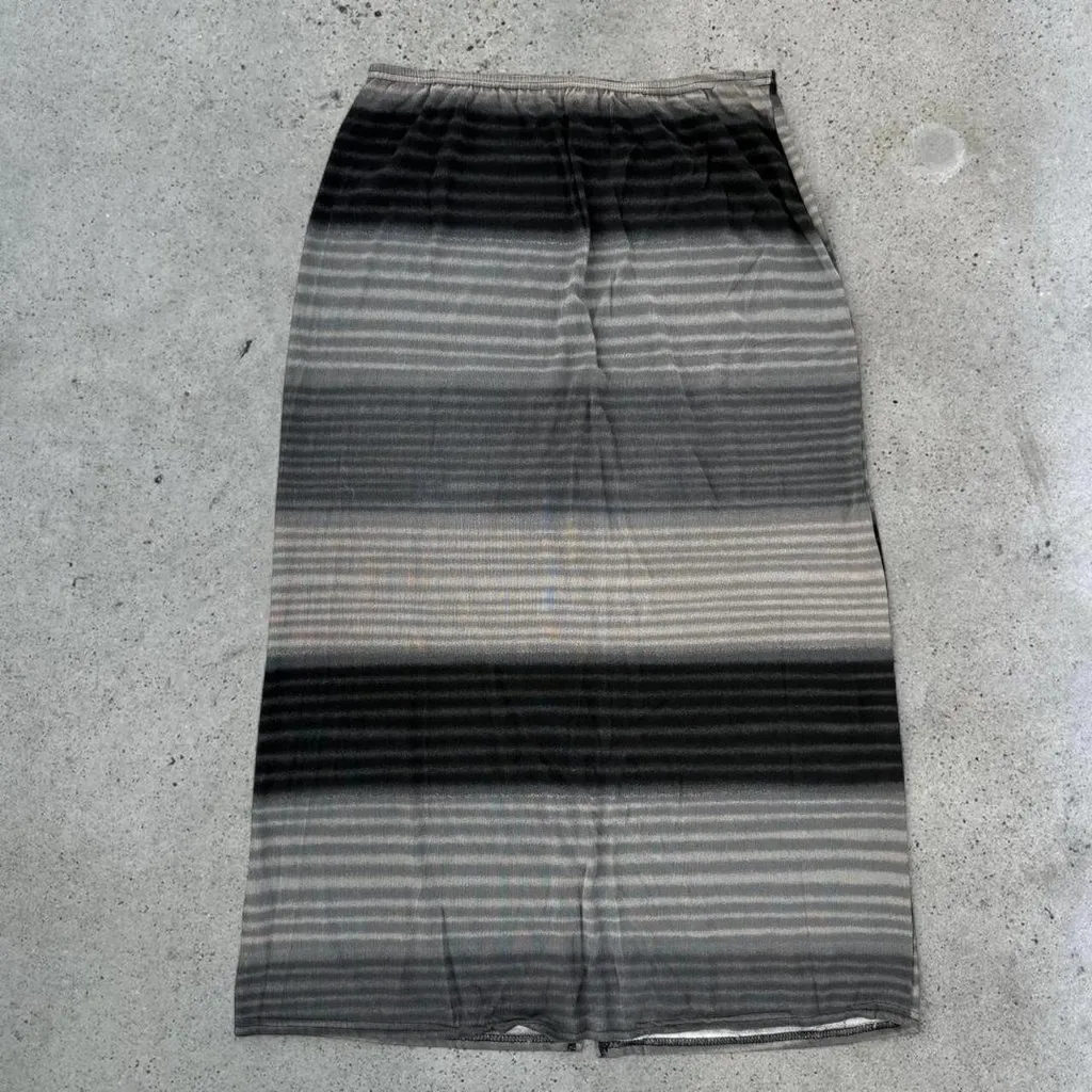 Vintage striped maxi skirt // plus size - Image 2