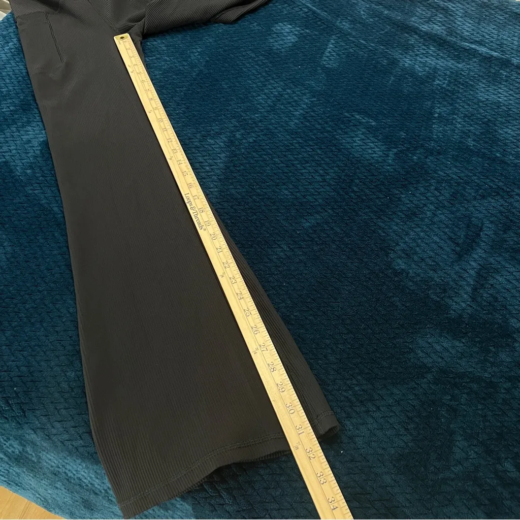 Athleta Salutation Stash Rib Flare Pants In Black High Rise Stretch Yoga Size XS - Image 13