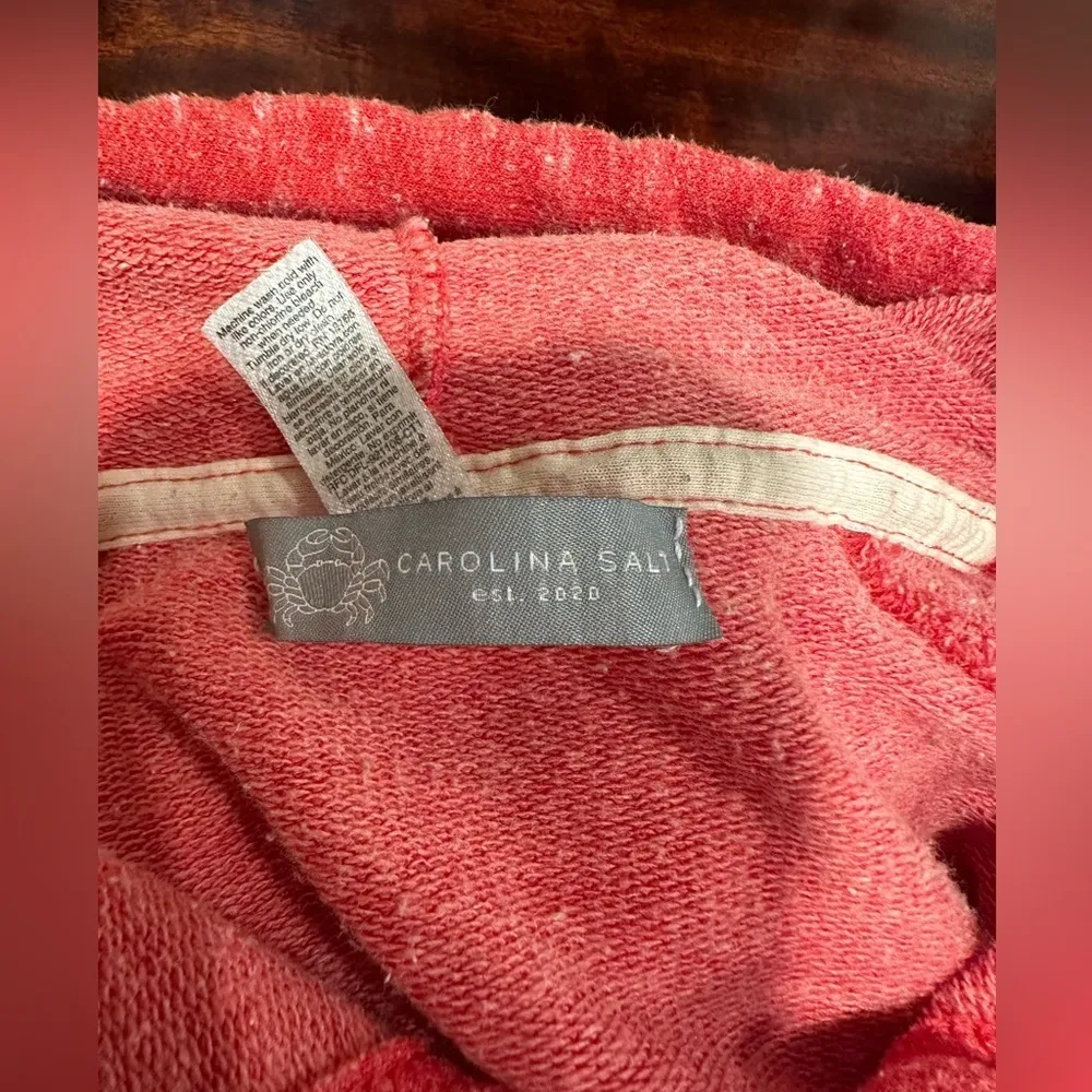 Carolina SALT Hoodie beach sweatshirt washed washed print long sleeve Sz S Red - Image 4