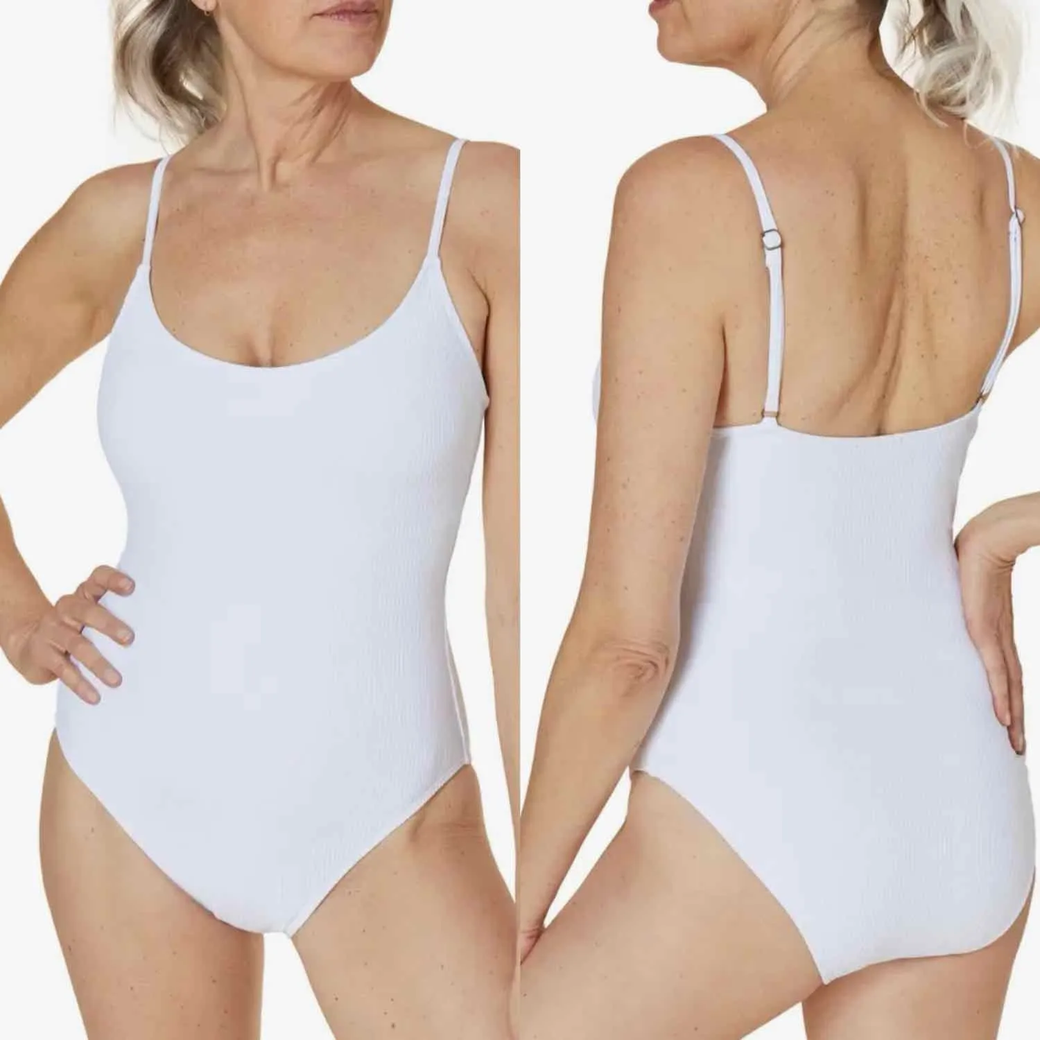 Andie The Amalfi Long Torso One-Piece Swimsuit White Size XXX LT - Image 8