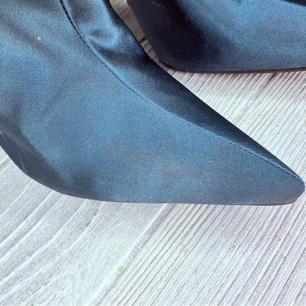 Azalea wang ruffle green teal fluffy pink green feather Stiletto Buffy boots 8.5 - Image 5