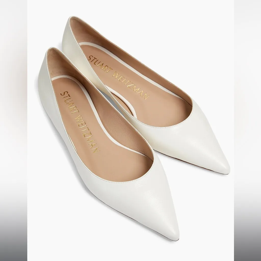 Stuart Weitzman Emilia Pointed Toe Flats in Seashell - Image 3