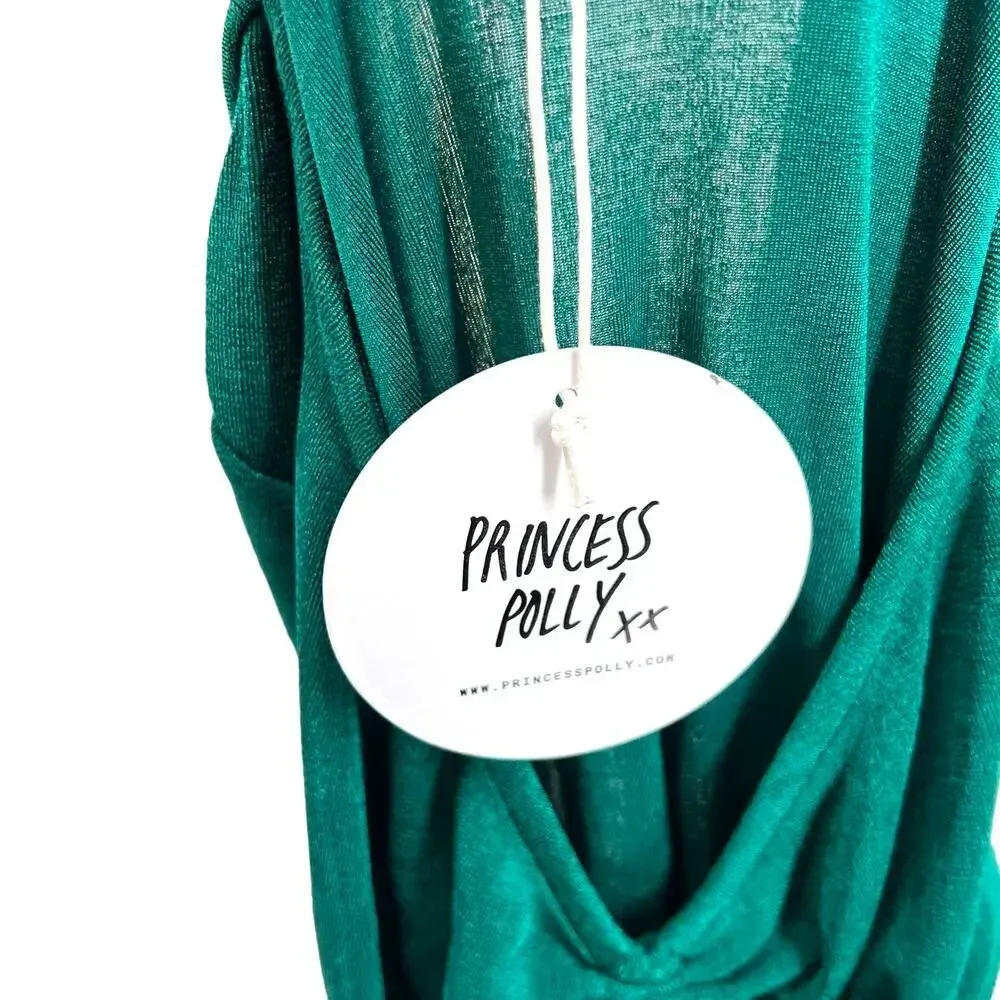 Princess Polly Kylie Mini Dress Forest Green Cut-Out‎ Ruched Bodycon Size US 8 - Image 10