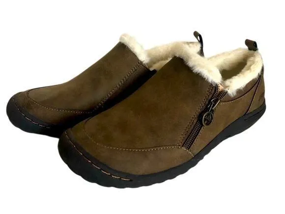 Jambu JSPORT Elenor Slip On Vegan Fur Faux Leather Memory Foam All Terrain Shoes Brown Size 6 - Image 1